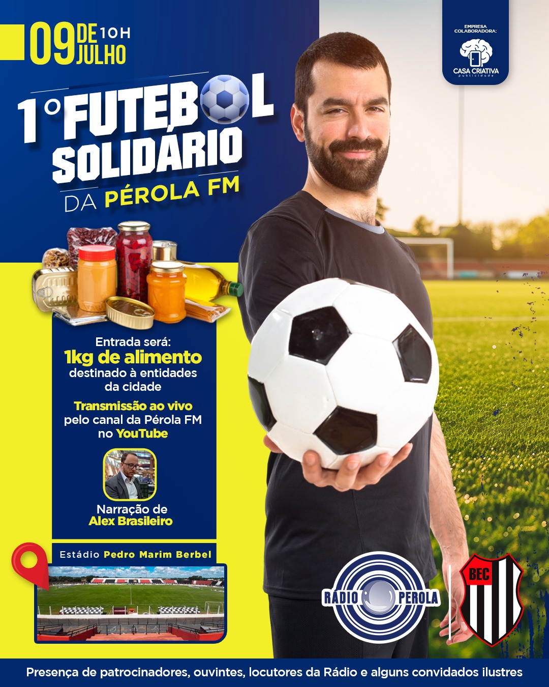 É AMANHÃ: Futebol solidário será realizado amanhã no estádio Pedrão em Birigui